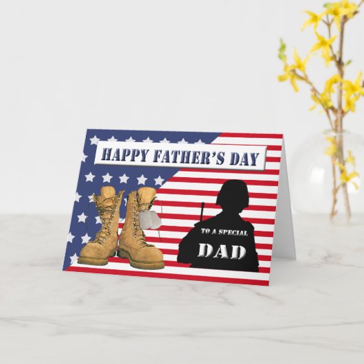 Vaderdag voor Militaire Papa Kaart (Gele Bloem)