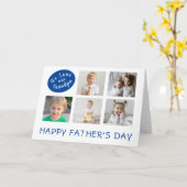 Vaderdag voor opa fotocollage kaart (Gele Bloem)