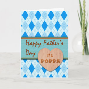 Vaderdag voor Poppa, Houten Hart, Ontwerp Argyle Kaart