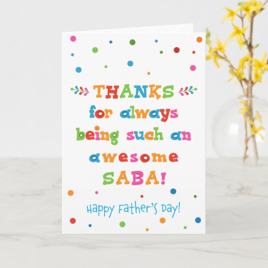 Vaderdag voor Saba Kaart (Gele Bloem)