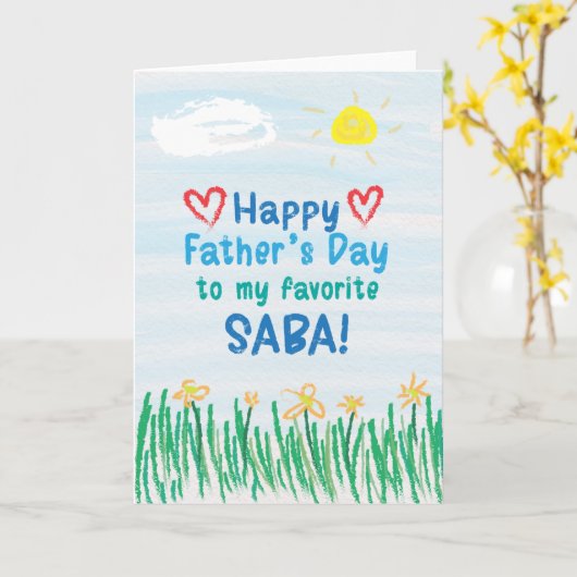 Vaderdag voor Saba Kaart (Gele Bloem)
