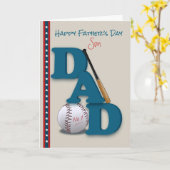 Vaderdag voor Son Baseball Theme No.1 Dad Kaart (Gele Bloem)