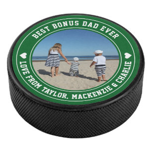Vaderdag voor stiefvader Bonus Vader Gepersonalise Hockey Puck