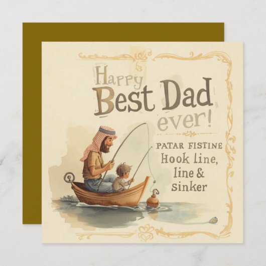 Vaderdag voor visliefhebbende papa kaart (Voorkant / Achterkant)