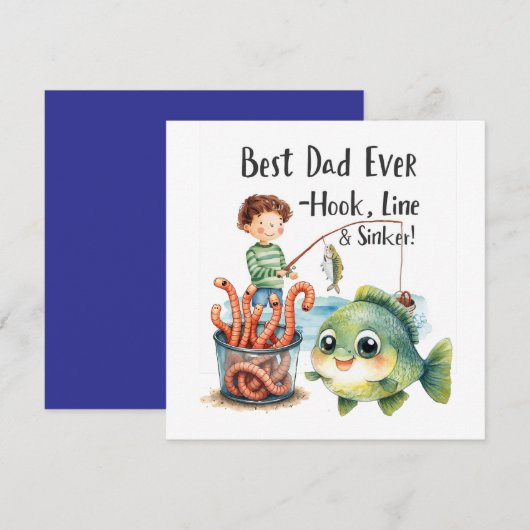 Vaderdag voor visliefhebbende papa kaart (Voorkant / Achterkant)