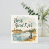 Vaderdag voor visliefhebberende papa kaart (Staand voorkant)