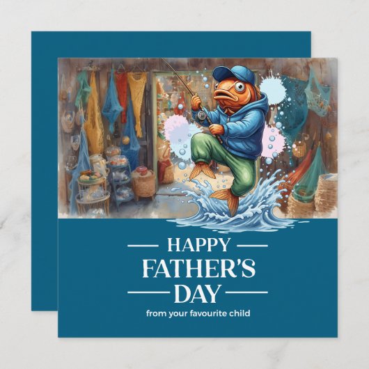 Vaderdag voor Vissen Lover Dad Kaart (Voorkant / Achterkant)