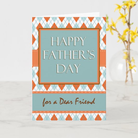 Vaderdag voor vriend, Argyle Design Kaart (Gele Bloem)