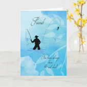 Vaderdag voor Vriend/Vliegvisser Gevist Kaart (Gele Bloem)