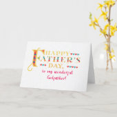 Vaderdag voor Wonderful Godfather Word Art Kaart (Gele Bloem)
