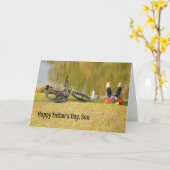Vaderdag voor Zoon met fiets Kaart (Gele Bloem)