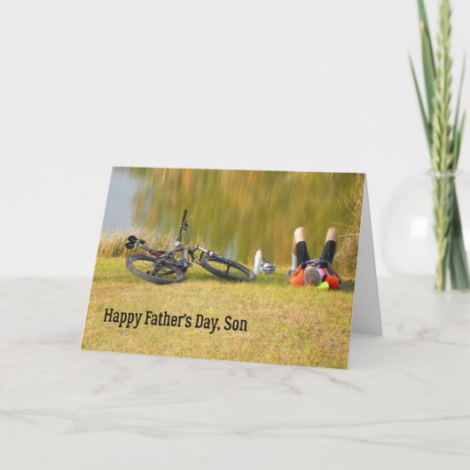 Vaderdag voor Zoon met fiets Kaart (Voorkant)