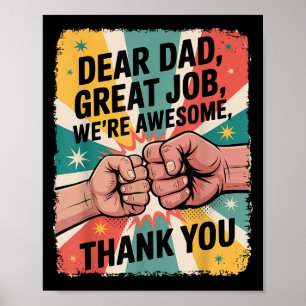 Vaderdag Vuiststoot Beste Papa Goed Werk Bedankt Poster