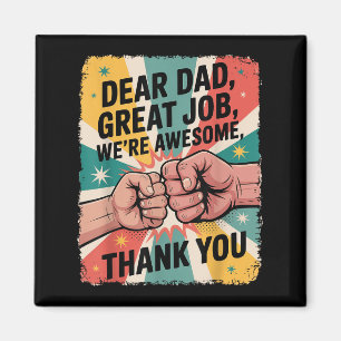 Vaderdag Vuiststoot Beste Papa Goed Werk Dank Je Magneet