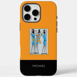 Vaderdag Waterverf, Maasai krijgers iPhone 16 Pro Max Hoesje