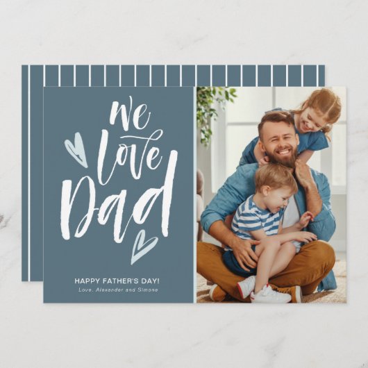 Vaderdag We houden van papa Foto Feestdagenkaart (Voorkant / Achterkant)