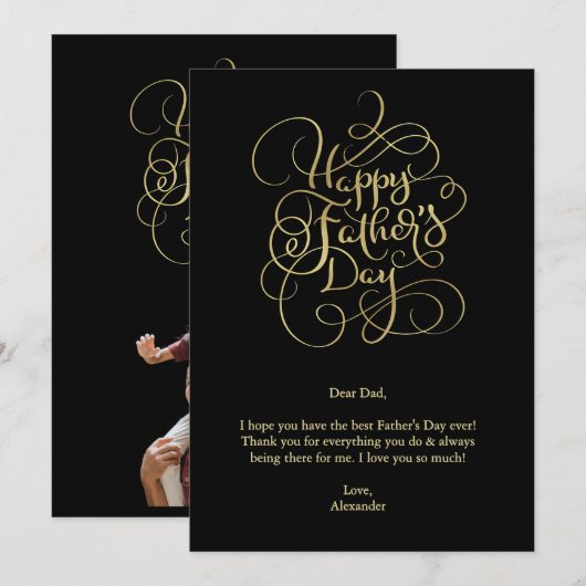 Vaderdag wensen kaart (Voorkant / Achterkant)