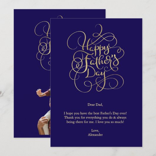 Vaderdag wensen kaart (Voorkant / Achterkant)