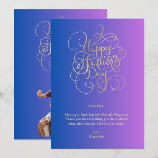 Vaderdag wensen kaart (Voorkant / Achterkant)