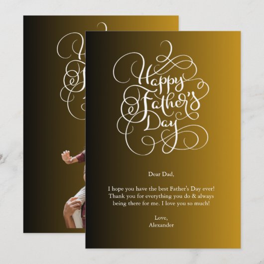 Vaderdag wensen kaart (Voorkant / Achterkant)