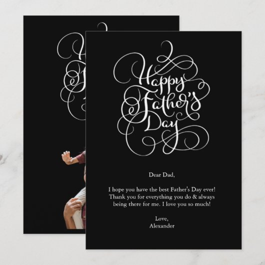 Vaderdag wensen kaart (Voorkant / Achterkant)