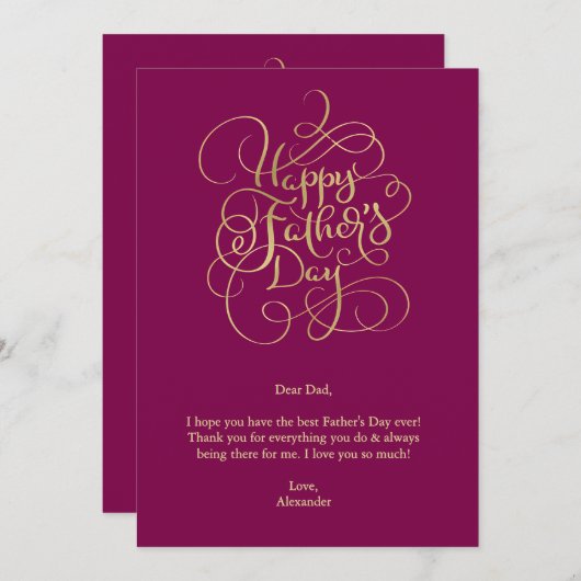 Vaderdag wensen kaart (Voorkant / Achterkant)