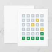 Vaderdag wenskaart Grappig Wordle-spel Papa (Voorkant / Achterkant)