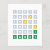 Vaderdag wenskaart Grappig Wordle-spel Papa (Voorkant)
