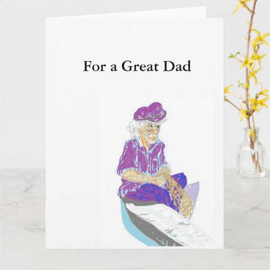 Vaderdag Wenskaart Kaart (Gele Bloem)