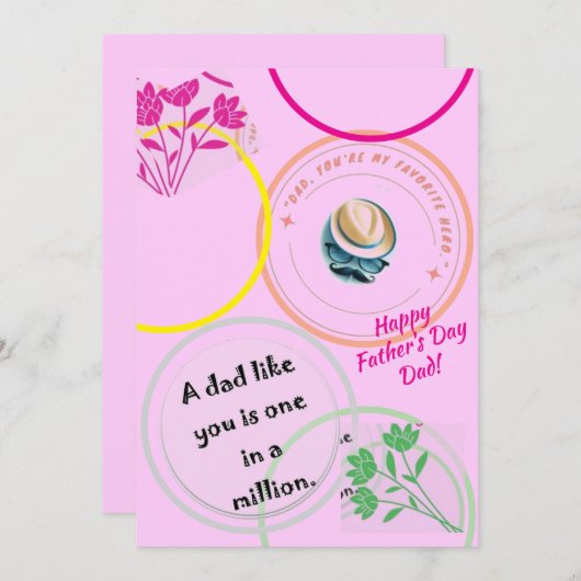 Vaderdag Wenskaart Kaart (Voorkant / Achterkant)