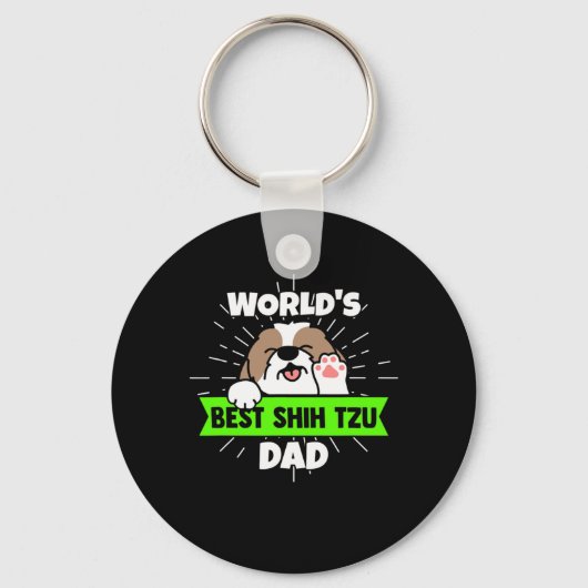 Vaderdag | Wereld beste sjiitische Tzu-hond Sleutelhanger (Voorkant)
