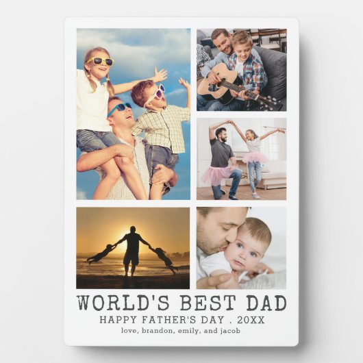 Vaderdag werpt BESTE DAD fotocollage op Fotoplaat (voorkant)