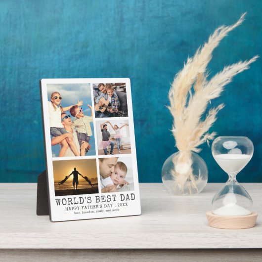 Vaderdag werpt BESTE DAD fotocollage op Fotoplaat (Zijkant)