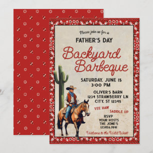 Vaderdag Westerne Cowboy Barbeque Kaart