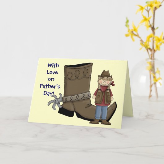 Vaderdag - Westerne Laars en Aansporing Kaart (Gele Bloem)