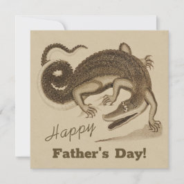 Vaderdag Wild happy dansende krokodillenkaart Kaart