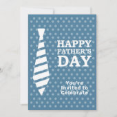 Vaderdag Witte Stropdas Licht Blauwe Stippen Dinne Kaart (Voorkant)