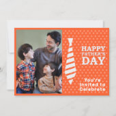 Vaderdag Witte Stropdas Oranje Stippen Fotopartij  Kaart (Voorkant)