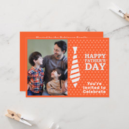 Vaderdag Witte Stropdas Oranje Stippen Fotopartij Kaart