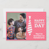 Vaderdag Witte Stropdas Roze Stippen Fotofeest toe Kaart (Voorkant)
