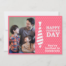 Vaderdag Witte Stropdas Roze Stippen Fotofeest toe Kaart
