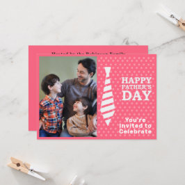 Vaderdag Witte Stropdas Roze Stippen Fotofeest toe Kaart