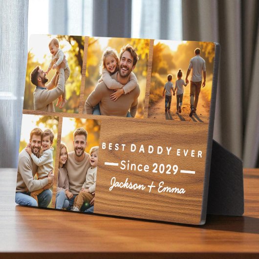 Vaderdag Wood 5 Fotocollage Beste Daddy Ooit Fotoplaat