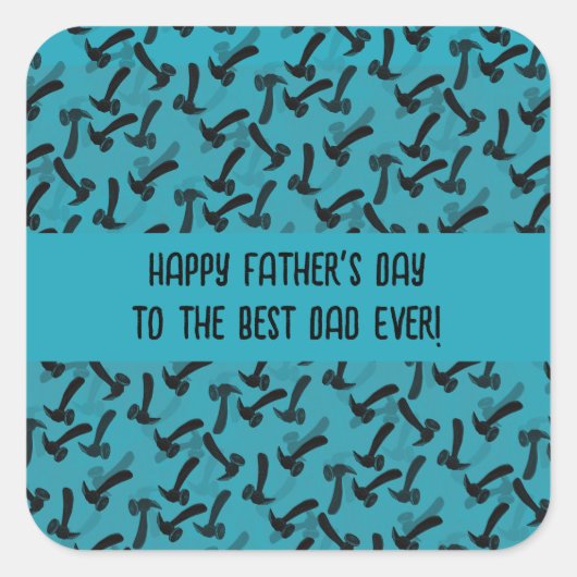 Vaderdag Woodworker Vierkante Sticker (Voorkant)