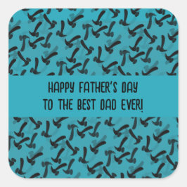 Vaderdag Woodworker Vierkante Sticker