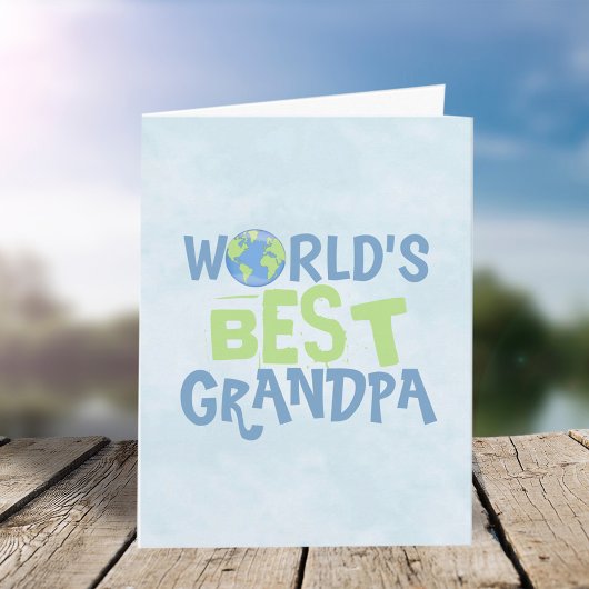 Vaderdag World's Best Grandpa Cute Typografie Kaart