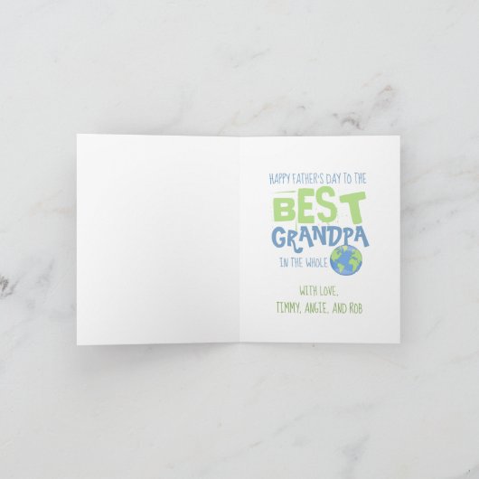 Vaderdag World's Best Grandpa Cute Typografie Kaart (Binnen)