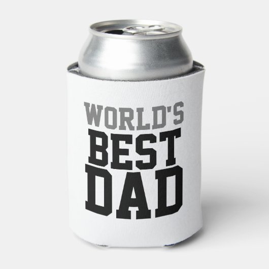 Vaderdag World's beste papa wit Blikjeskoeler (Blikje Voorkant)