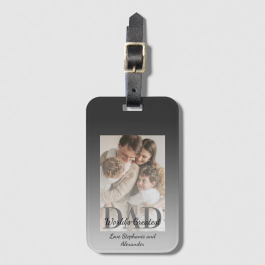 Vaderdag World's Greatest Dad met Foto Bagagelabel (Voorkant (verticaal))