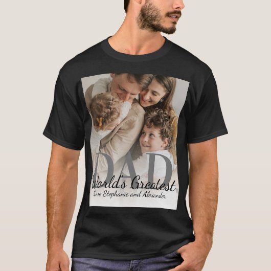 Vaderdag World's Greatest Dad met Foto T-shirt (Voorkant)